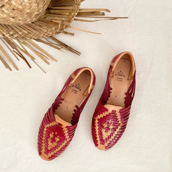 Mexico Shoes - Handmade Mexican Leather Huaraches sandals size 6.5 / 7
